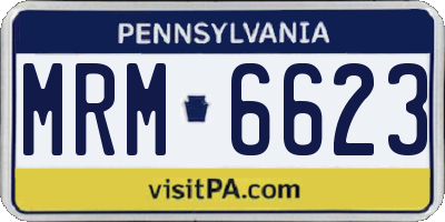 PA license plate MRM6623