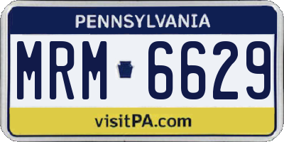 PA license plate MRM6629