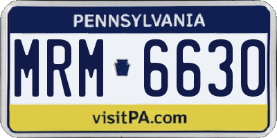 PA license plate MRM6630