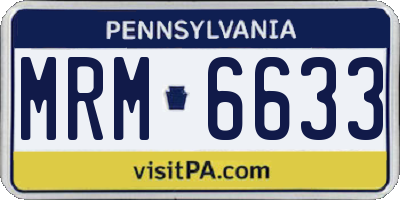 PA license plate MRM6633