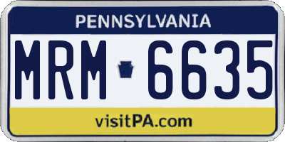 PA license plate MRM6635