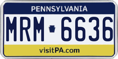 PA license plate MRM6636