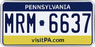 PA license plate MRM6637
