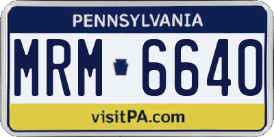 PA license plate MRM6640