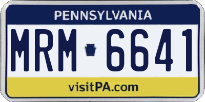 PA license plate MRM6641