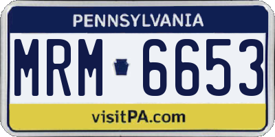 PA license plate MRM6653
