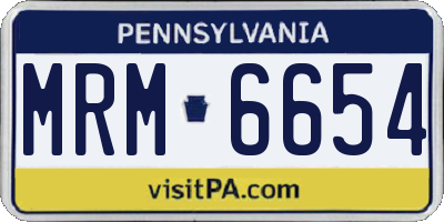 PA license plate MRM6654