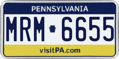 PA license plate MRM6655