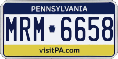 PA license plate MRM6658