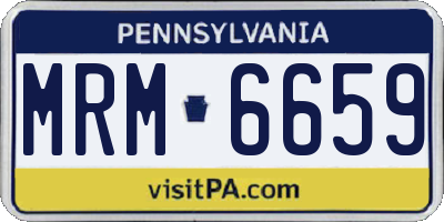 PA license plate MRM6659
