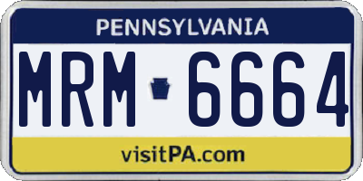 PA license plate MRM6664