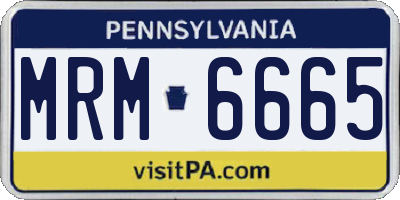 PA license plate MRM6665