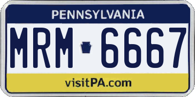 PA license plate MRM6667