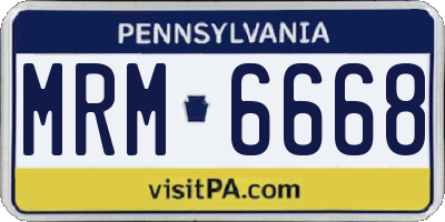 PA license plate MRM6668