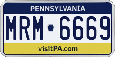 PA license plate MRM6669