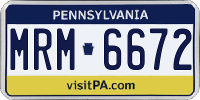 PA license plate MRM6672