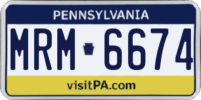 PA license plate MRM6674