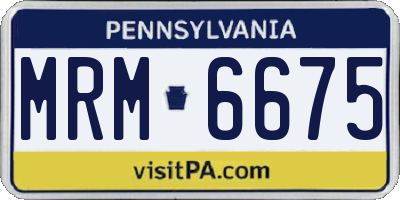PA license plate MRM6675