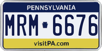 PA license plate MRM6676