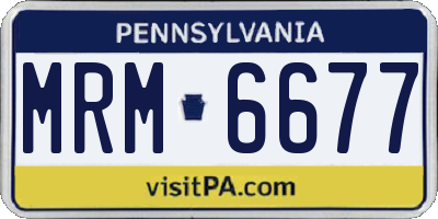 PA license plate MRM6677