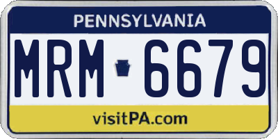 PA license plate MRM6679