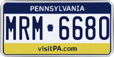 PA license plate MRM6680