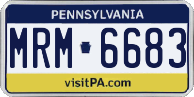 PA license plate MRM6683