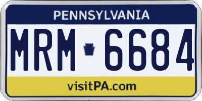 PA license plate MRM6684