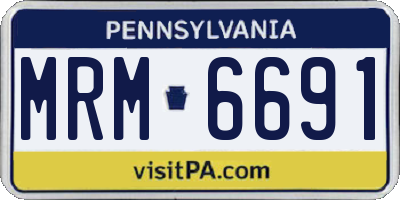 PA license plate MRM6691