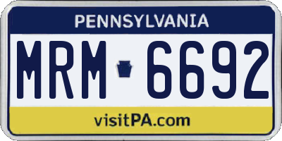 PA license plate MRM6692
