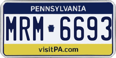 PA license plate MRM6693