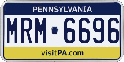 PA license plate MRM6696