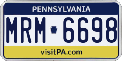 PA license plate MRM6698