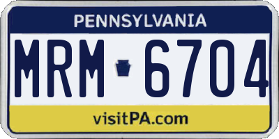 PA license plate MRM6704