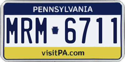 PA license plate MRM6711