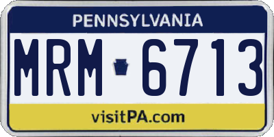 PA license plate MRM6713