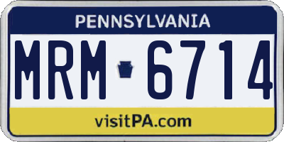PA license plate MRM6714