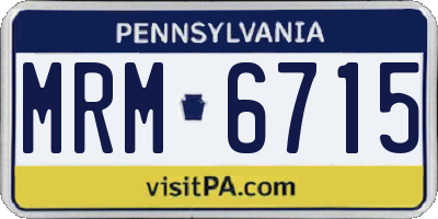 PA license plate MRM6715