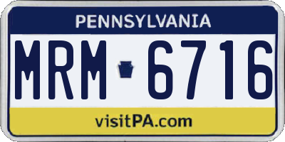 PA license plate MRM6716