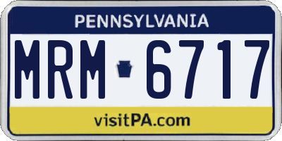 PA license plate MRM6717