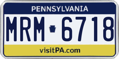 PA license plate MRM6718