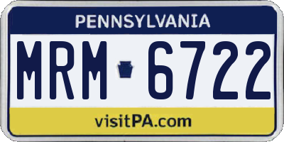 PA license plate MRM6722