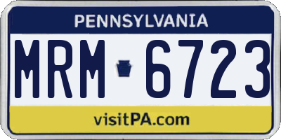 PA license plate MRM6723