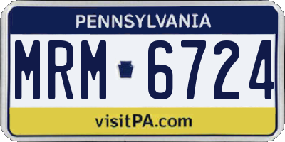 PA license plate MRM6724
