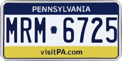 PA license plate MRM6725