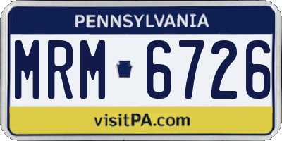 PA license plate MRM6726