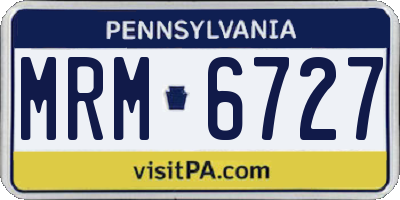 PA license plate MRM6727