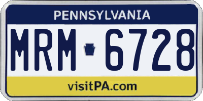 PA license plate MRM6728