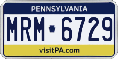 PA license plate MRM6729