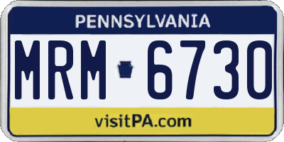 PA license plate MRM6730